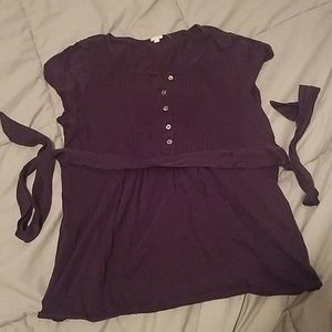 J Crew tie-front henley tee